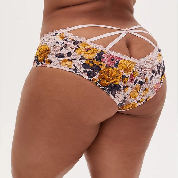 torrid Other - TORRID LIGHT FLORAL LACE CAGE BACK HIPSTER PANTY